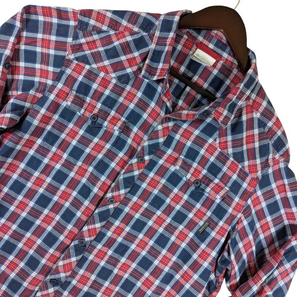 Columbia Flannel Shirt Button Up Plaid Long Sleeve Outdoor Casual Mens L‎